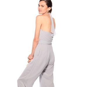 August Scarlette Faux Wrap Chiffon Halter Jumpsuit